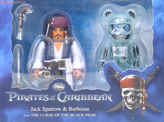 Medicom Toy 100% Kubrick & Be@rbrick Pirates Caribbean on Stranger Tides Jack Sparrow & Barbossa Action Figure Set