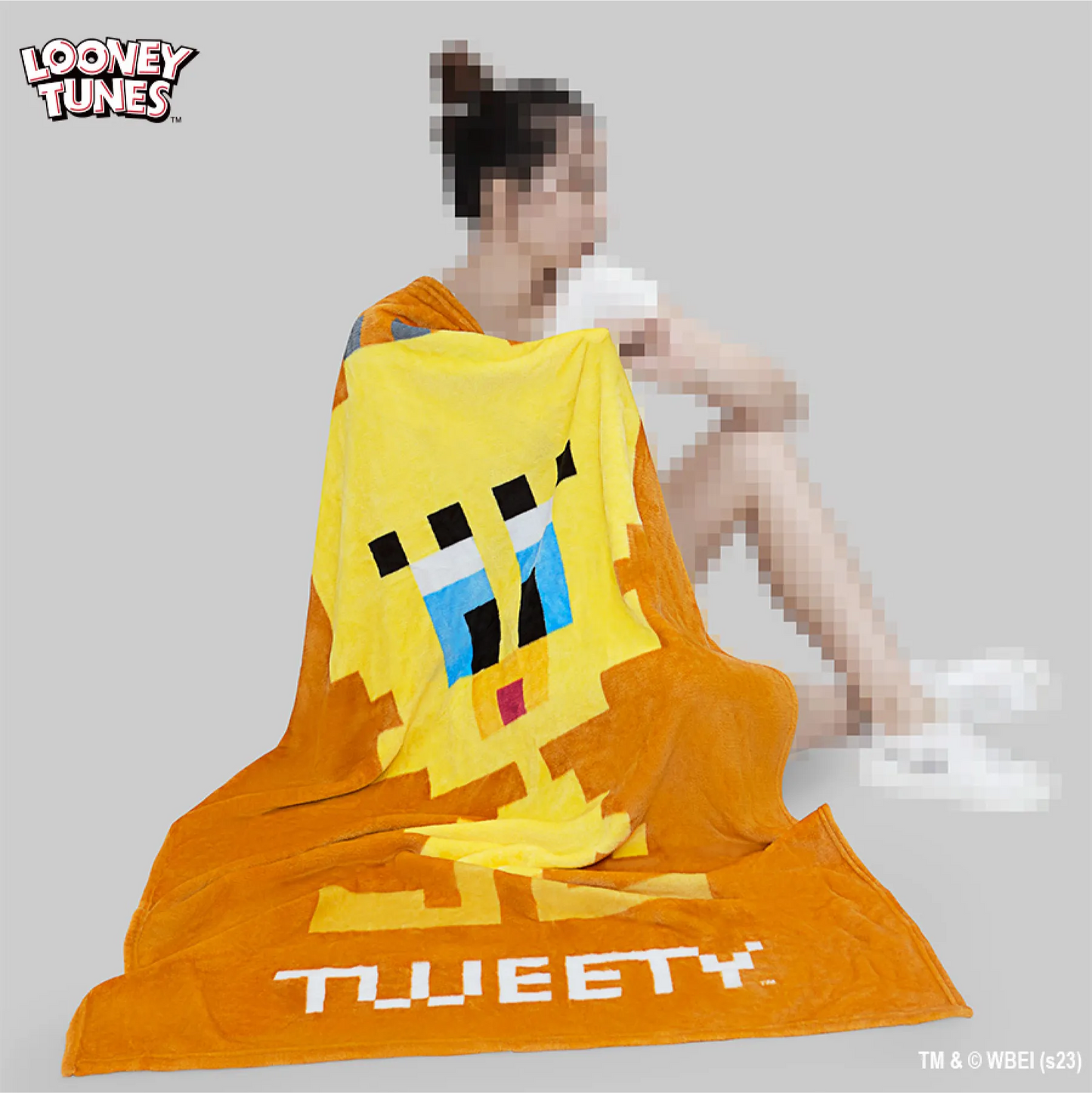 Looney Tunes Taiwan Poya Limited Pixel Art Style Tweety Plush Doll & Blanket