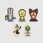 Looney Tunes Taiwan Poya Limited Pixel Art Style 5 Hanging Magnet Figure Set