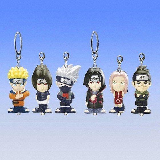 Bandai Naruto Gashapon Connect Naruto 6 Color + 6 GID 12 Strap Mascot Swing Collection Figure Set