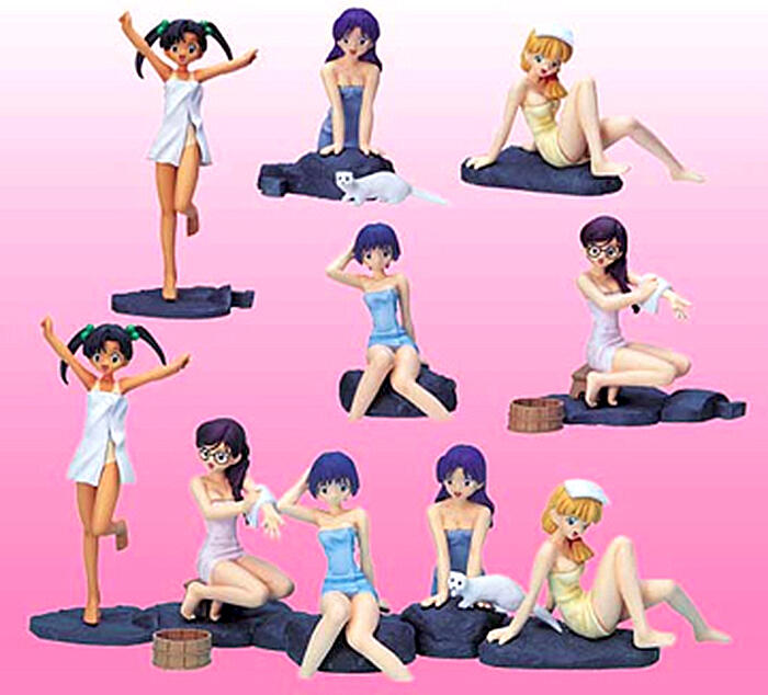 Yujin Ai Yori Aoshi Gashapon Hot Spring ver 5 Collection Figure Set