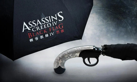 Assassins Creed IV Black Flag Limited Pirate Fire Gun Style Folding Umbrella
