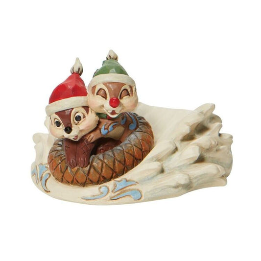 Enesco Jim Shore Disney Traditions Chip 'n' Dale Fun in the Snow Sledding 3" Collection Figure