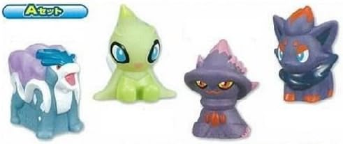 Bandai 2010 Pokemon Pocket Monsters Diamond & Pearl The Movie 4 Finger Puppet Figure Set A Zorua Mumargi Suicune Celebi