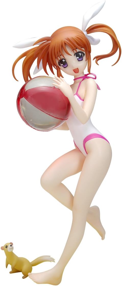 Wave 1/10 Beach Queens Magical Girl Lyrical Nanoha StrikerS Nanoha Takamachi The MOVIE 1st ver Swimsuit Bikini Pvc Figure