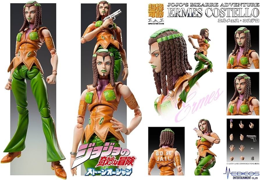 Medicos SAS Super Action Statue JoJo's Bizarre Adventure P6 Stone Ocean Ermes Costello Action Figure