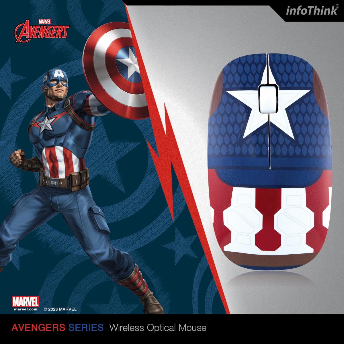Infothink Marvel Avengers Series Captain America ver Wireless Optical Mouse