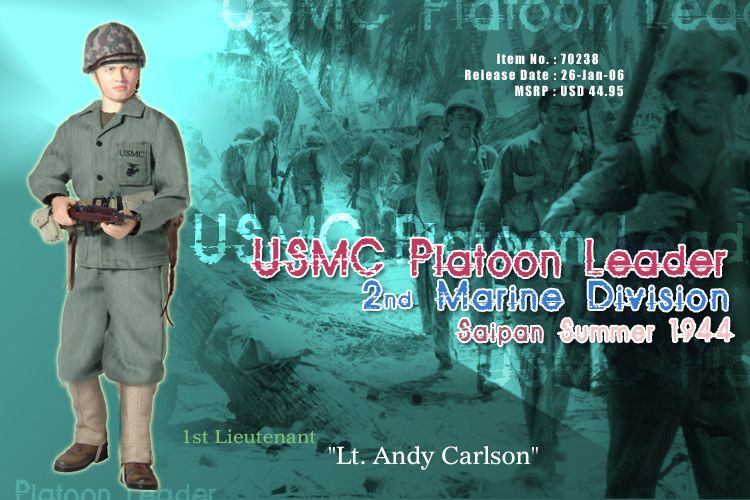 Dragon 1/6 12" 70238 WWII Saipan 1944 USMC Platoon Leader 2nd Marine Divistion 1st Lieutenant Lt. Andy Carlson Action Figure