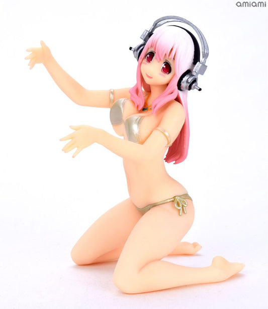 Furyu Nitro Super Sonico Drink Holder Golden Swimsuit Bikini ver Pvc Figure