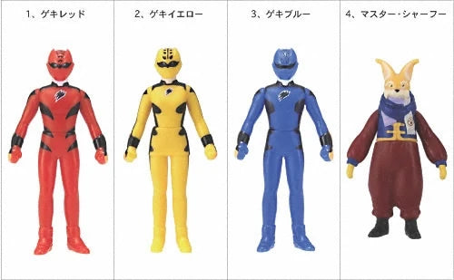 Bandai Power Rangers Jungle Fury Gekiranger Play Hero Series Part 1 4 3.5" Trading Figure Set