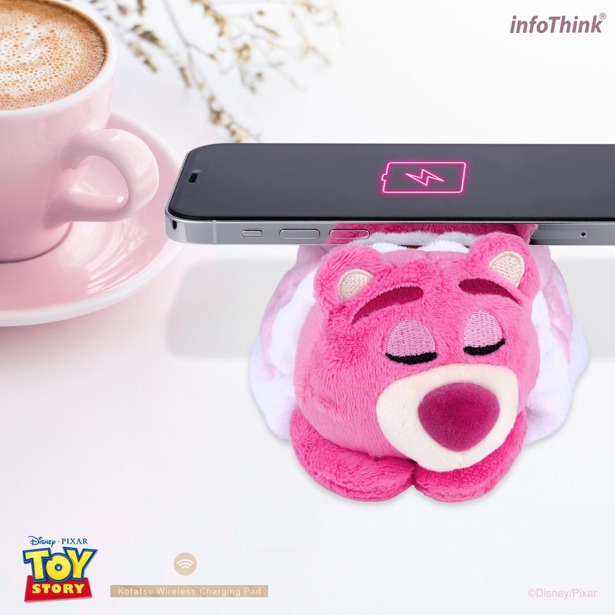 InfoThink Disney iWCQ-300 Warm Table Style Wireless Charger Charging Pad Lotso ver Plush Doll Figure