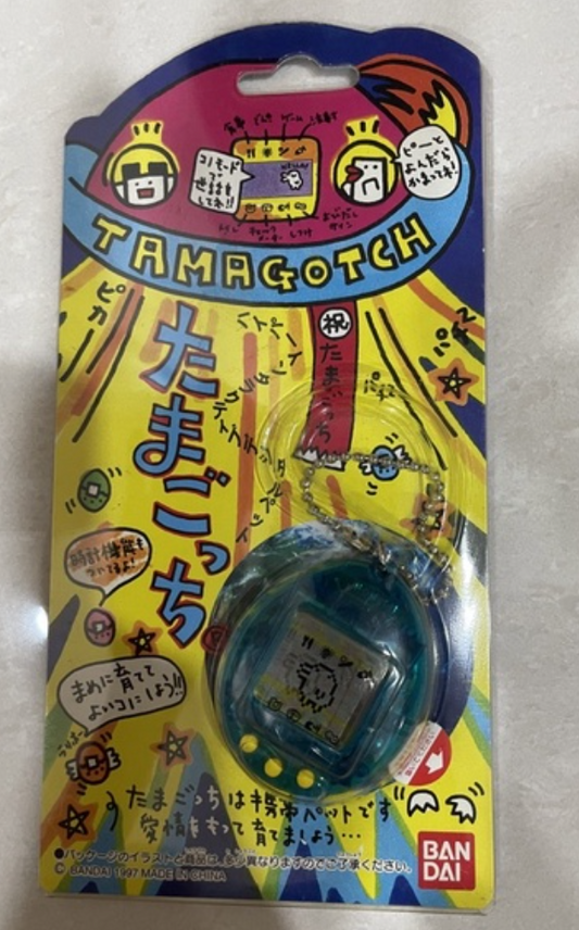 Bandai 1997 Tamagotchi LCD LSI Handheld Game Blue Crystal ver