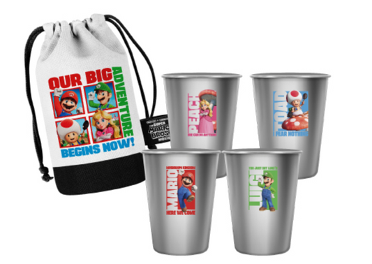 Nintendo The Super Mario Bros Movie Taiwan Family Mart Limited 4 300ml 304 Stainless Steel Cup & Bag Set