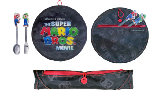 Nintendo The Super Mario Bros Movie Taiwan Family Mart Limited Spoon & Fork Tableware Set Question Logo ver