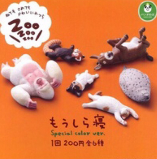 Takara Tomy Panda's Ana Gashapon Zoo Sleeping Animal Part 1 Special Color ver 6 Mini Figure Set