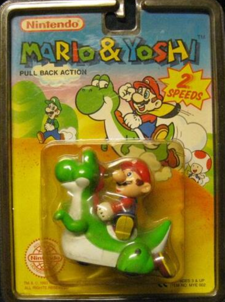 Nintendo 1993 Mario & Yoshi 2 Speeds Pull Back Action Figure – Lavits ...