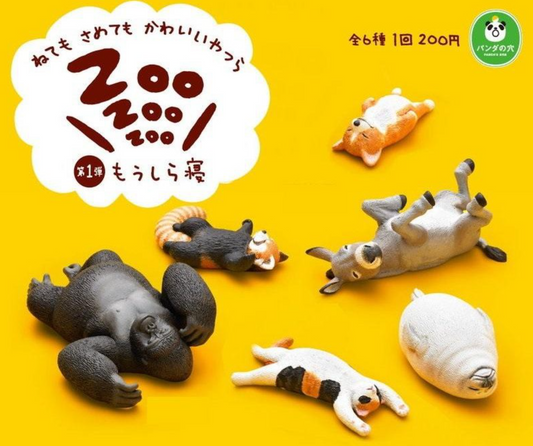 Takara Tomy Panda's Ana Gashapon Zoo Sleeping Animal Part 1 6 Mini Figure Set