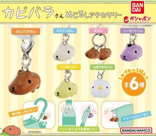 Bandai Kapibarasan Capybara-San Gashapon 6 Mini Mascot Collection Figure Set