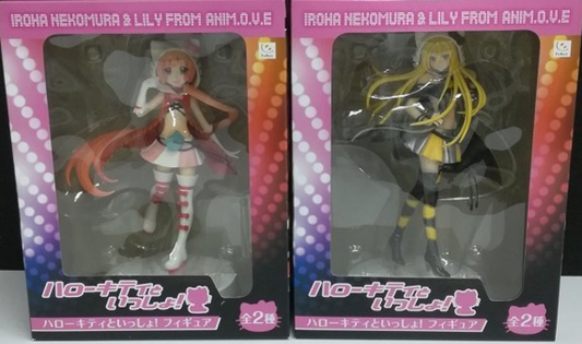 Furyu Hello Kitty to Issho Iroha Nekomura & Lily from ANIM.O.V.E Pvc Figure Set