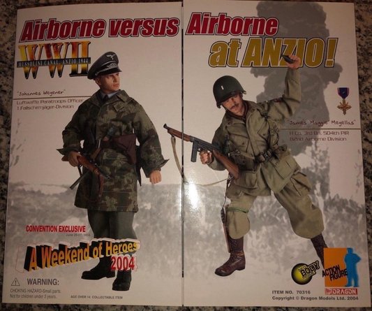 Dragon 1/6 12" A Weekend of Heroes 2004 Airborne Versus Mussolini Canal 1944 Johannes Wegener & James Maggie Megellas Action Figure