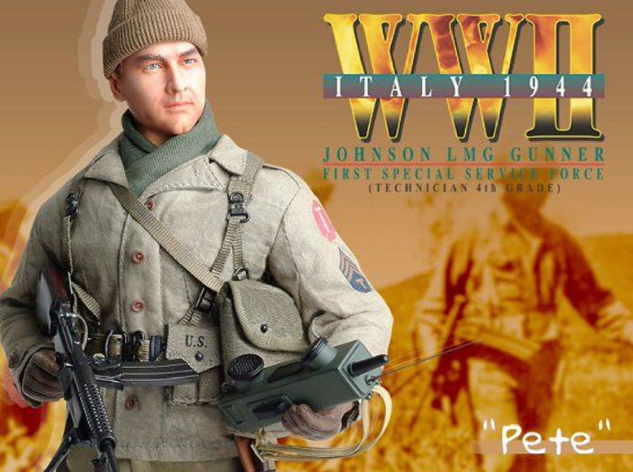 Dragon 1/6 12" WWII Italy 1944 Johnson LMG Gunner Pete Action Figure