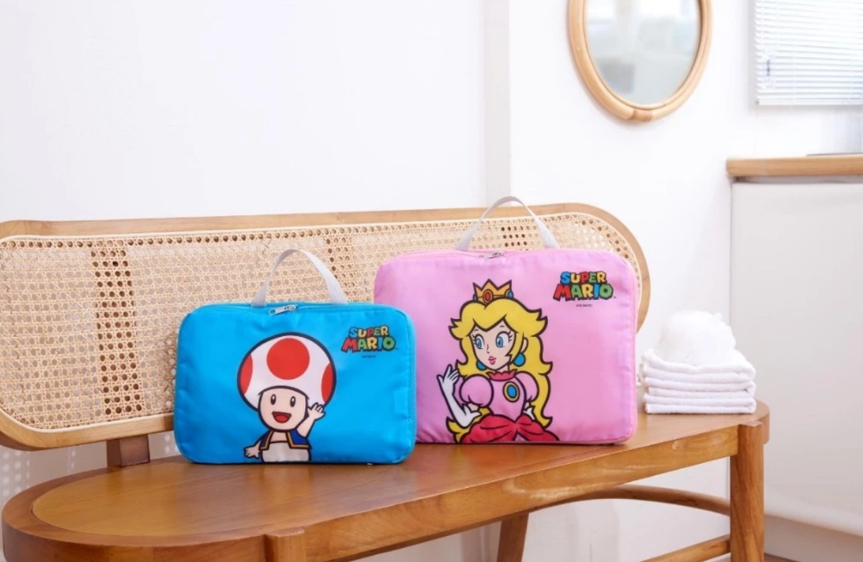 Nintendo Super Mario Bros Taiwan Shin Kong Mitsukoshi Limited Travel Cloth Bag Set