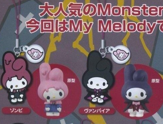 Takara Tomy Sanrio My Melody Gashapon Zombie 2 Strap Swing Collection Figure Set