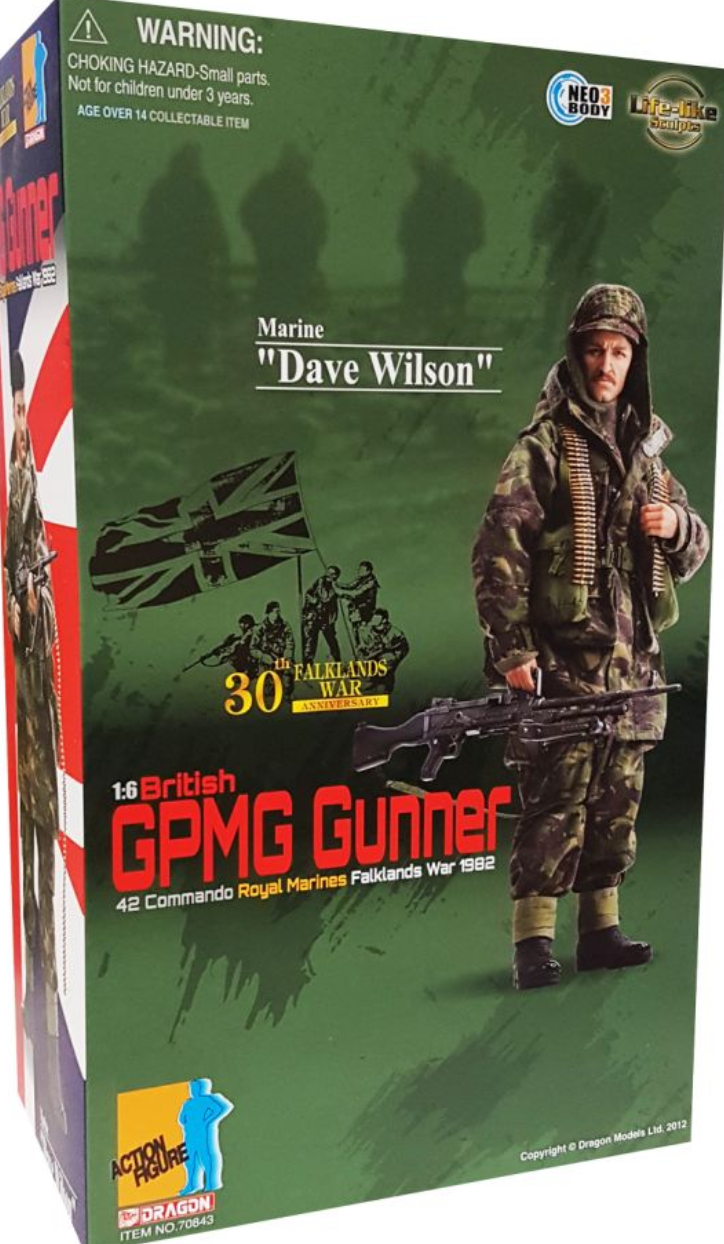 Dragon 1/6 12" Marine Dave Wilson British GPMG Gunner Action Figure