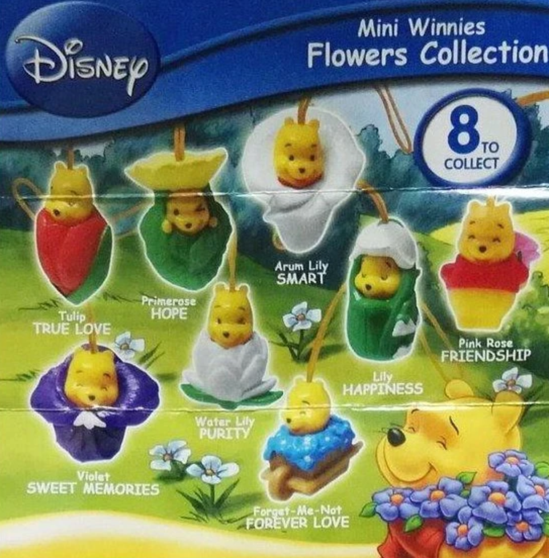 Yujin Disney Gashapon Winnie The Pooh Changing Part Flowers 8 Collection Figure Set