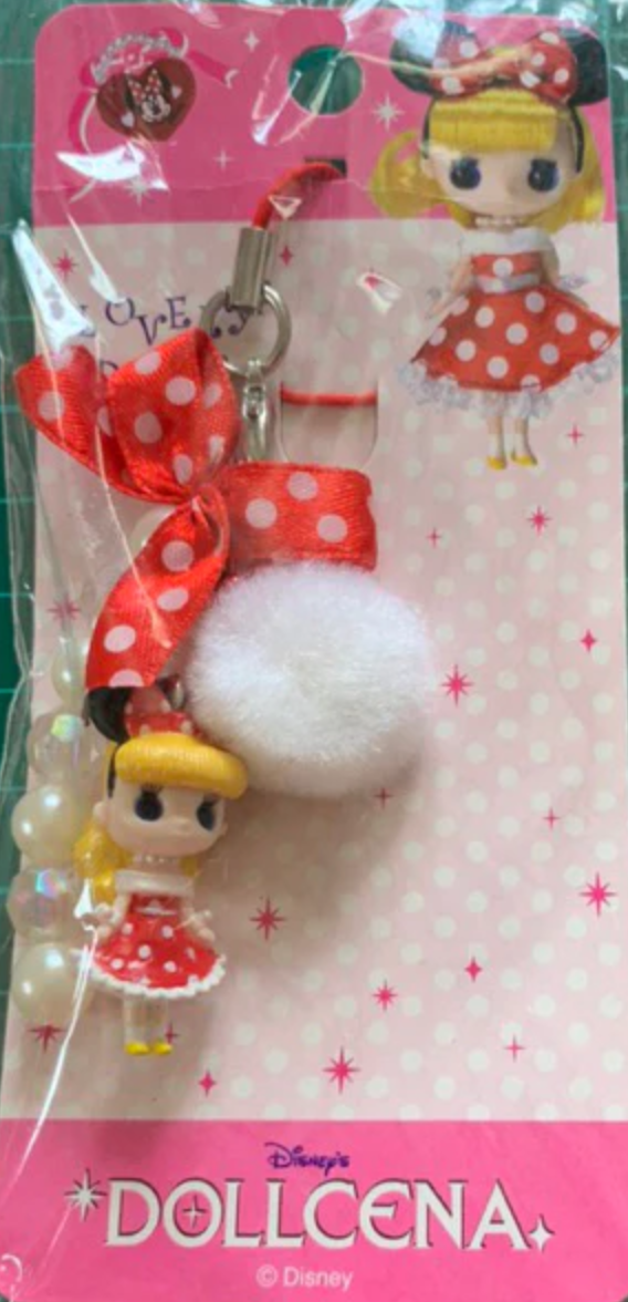 Dollcena Disney Lovely Dots Minnie Mouse Phone Mascot Strap Figure