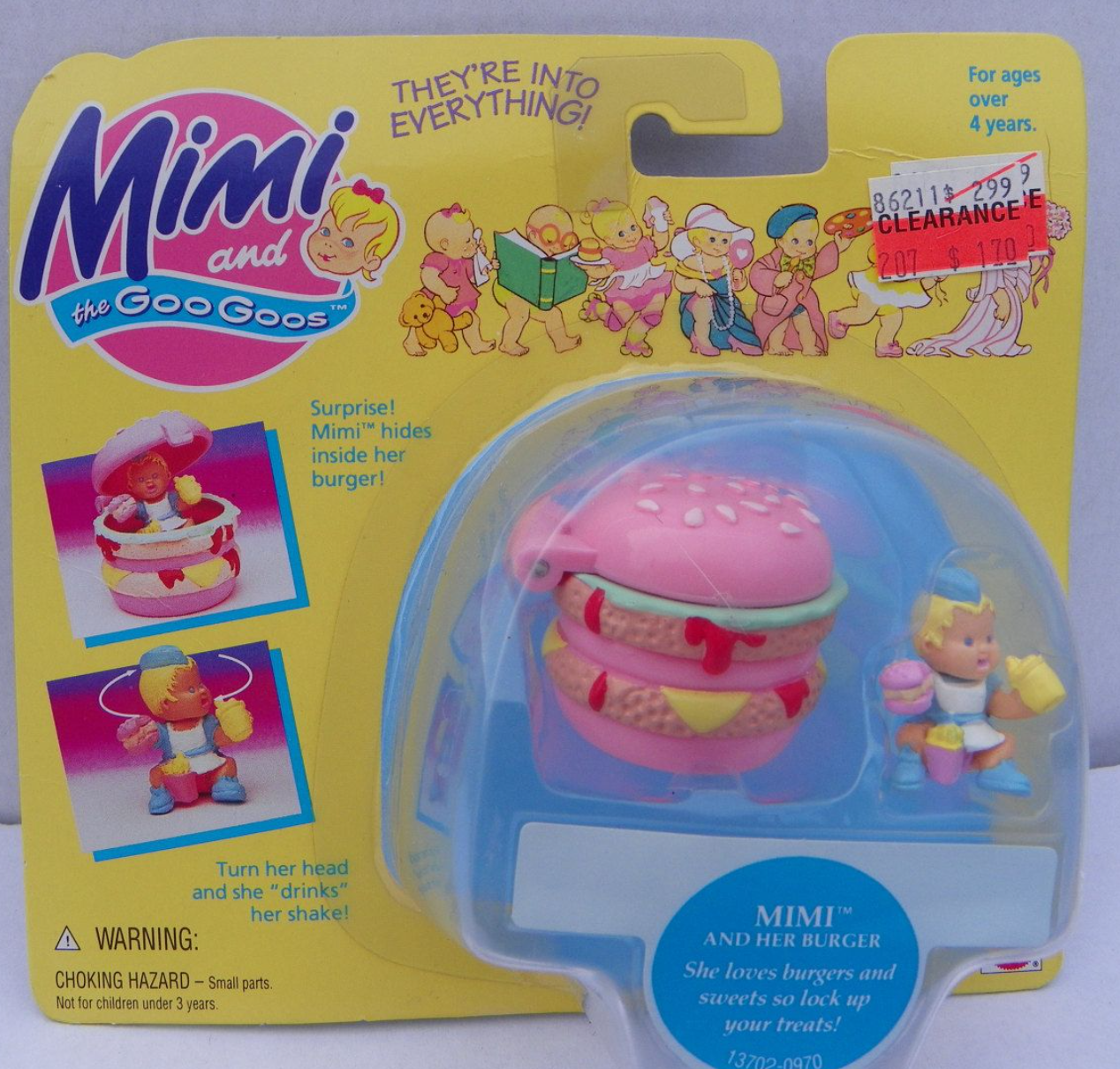 Mattel 1995 Mimi and the Goo Goos Mimi and Her Burger Trading Figure