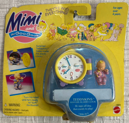 Mattel 1995 Mimi and the Goo Goos Teddykins and His Alarm Clock Trading Figure