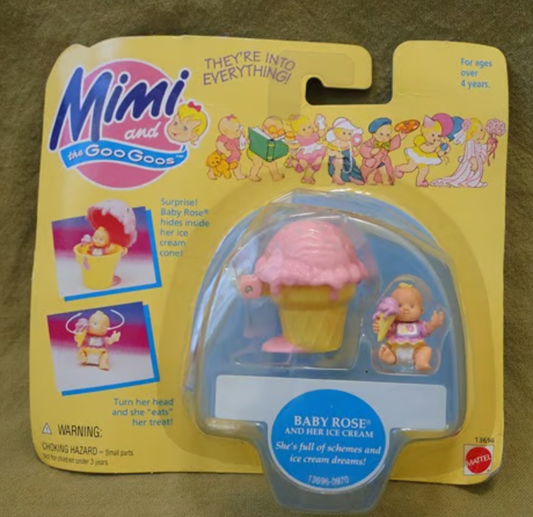 Mattel 1995 Mimi and the Goo Goos Baby Rose and Her Ice Cream Trading Figure