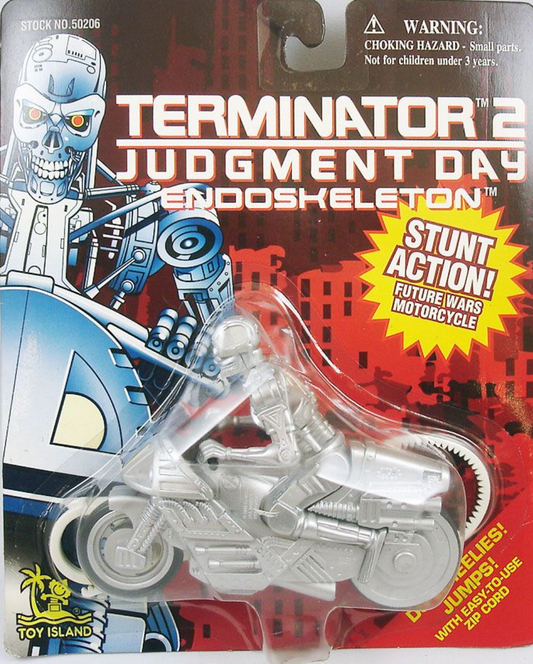 Toy Island Terminator 2 Judgment Day Endoskeleton in Motorcycle Stunt Action Trading Figure