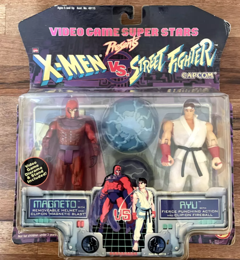 Toy Biz Video Game Super Stars Marvel X-Men Capcom Street Fighter Magneto V.S. Ryu Action Figure