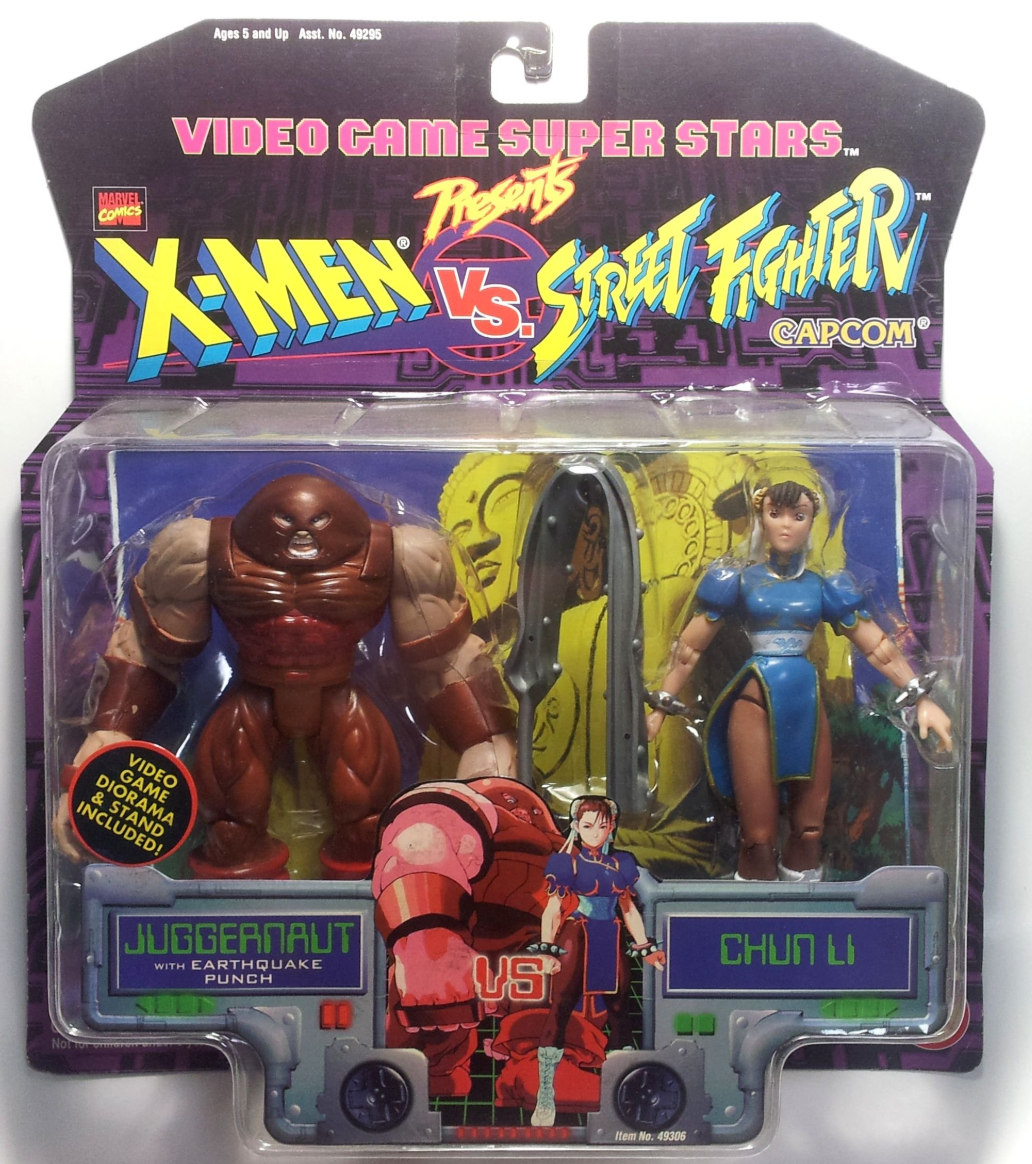 Toy Biz Video Game Super Stars Marvel X-Men Capcom Street Fighter Juggernaut V.S. Chun Li Action Figure