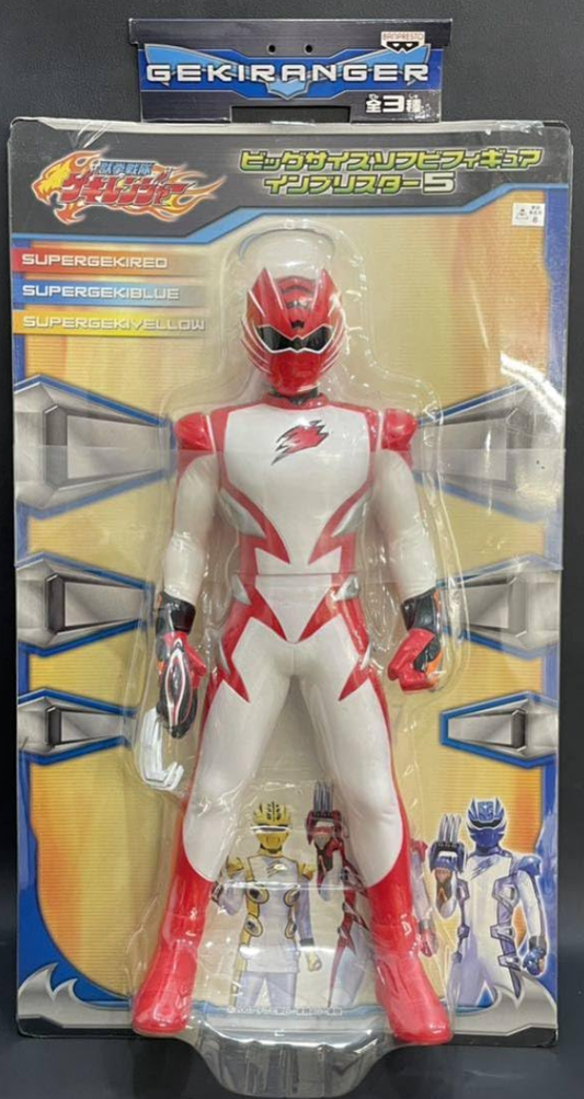 Banpresto Power Rangers Jungle Fury Gekiranger Super Geki Red Fighter 12" Soft Vinyl Trading Figure