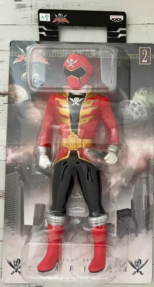 Banpresto Power Rangers Megaforce Gokaiger Gokai Red Fighter 10" Vinyl Soft Trading Figure