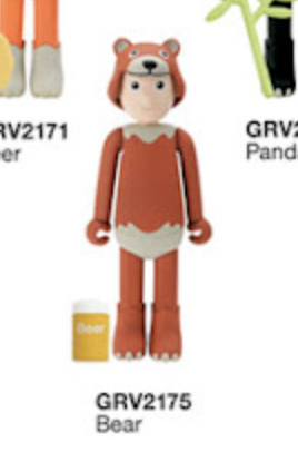Cube Works 2004 Groovisions Brockmann Light Volume 02 Animals GRV2175 Bear 2.5" Vinyl Figure