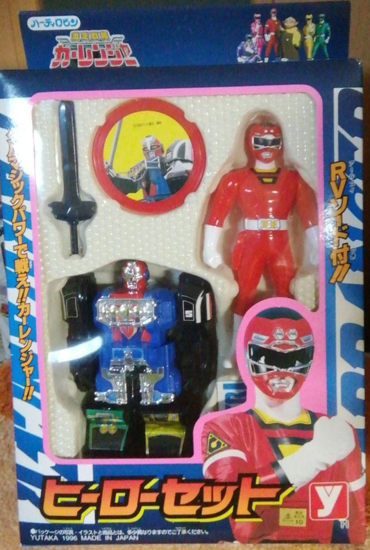 Yutaka 1996 Power Rangers Turbo Carranger Red Fighter & Megazord Mini Action Figure