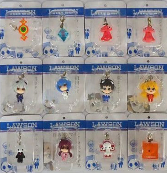 Megahouse Neon Genesis Evangelion Chara Fortune Lawson Limited 11+1 Secret 12 Trading Strap Figure Set