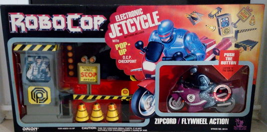Toy Island Orion 1994 Robocop Electronic Jetcycle Zipcord Flywheel Action Figure