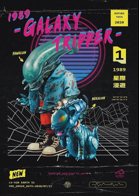 Echoes Gallery 1989 Galaxy Tripper Alien Hawalien & Nekolien 9" Vinyl Action Figure