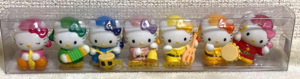 Sanrio 2003 Hello Kitty Drum and Fife Corps 7 Trading Figure Set