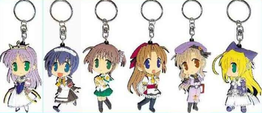 2005 Yoake Mae Yori Ruriiro Na Brighter Than the Dawning Blue 6 Rubber Key Chain Trading Figure Set
