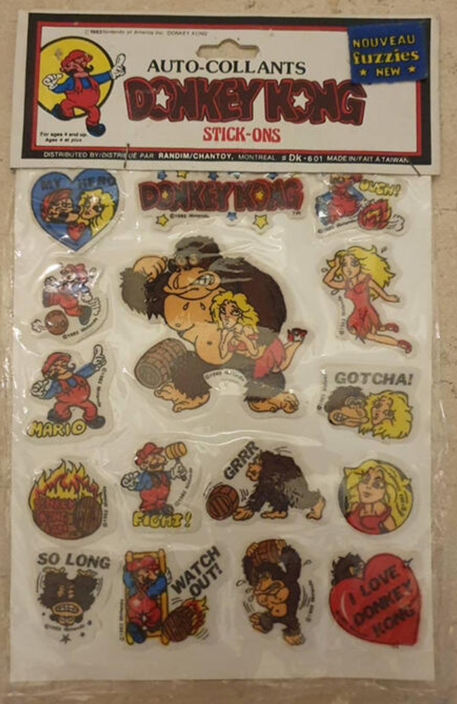 Nintendo 1982 Auto Collants Stick Ons Donkey Kong Sticker Type A