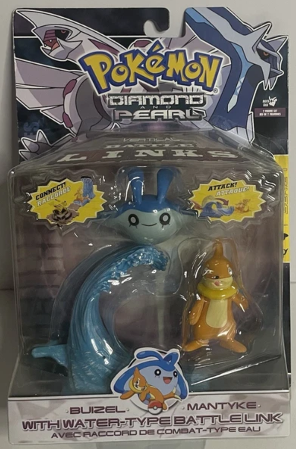 Jakks Pacific Pokemon Pocket Monster Diamond And Pearl Buizel & Mantyke Water-Type Battle Link Trading Collection Figure