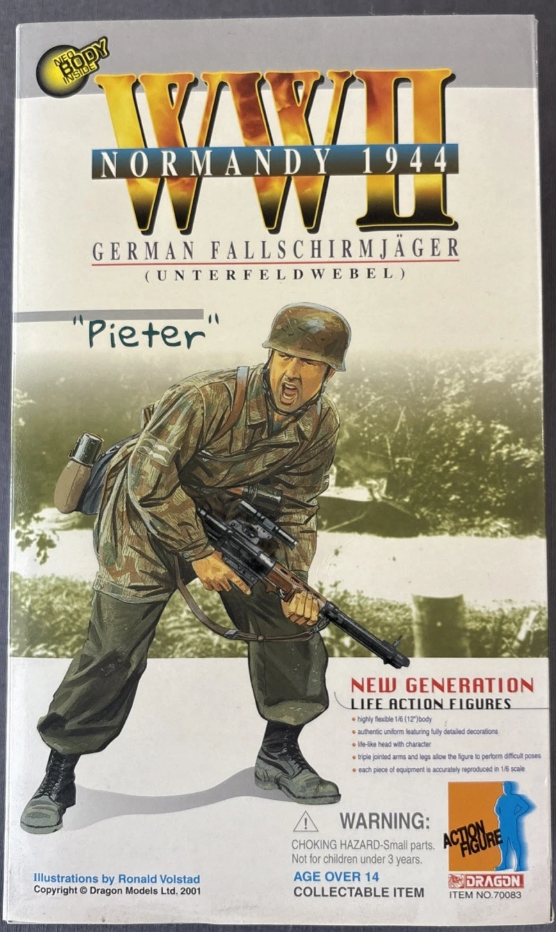 Dragon 1/6 12" 70783 WWII Normandy 1944 German Fallschirmajager Unterfeldwebel Pieter Action Figure