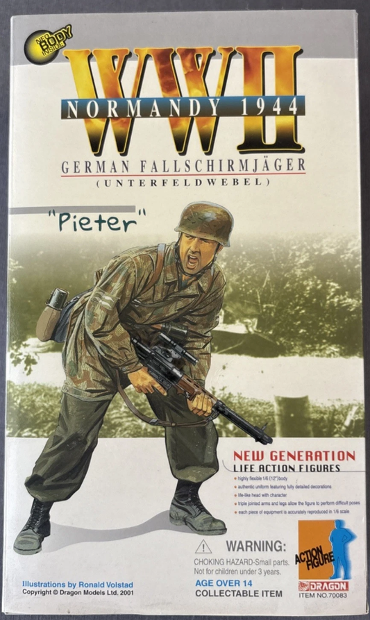 Dragon 1/6 12" 70783 WWII Normandy 1944 German Fallschirmajager Unterfeldwebel Pieter Action Figure