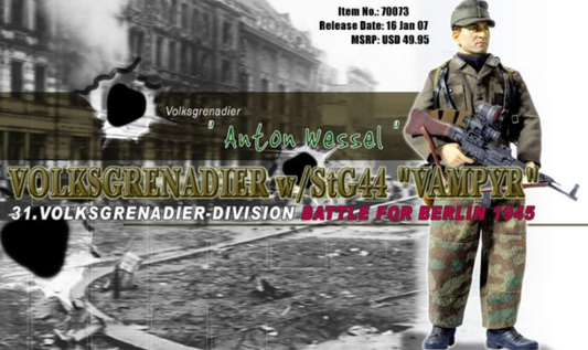 Dragon 1/6 12" 70073 Battle For Berlin 1945 Volksgrenadier s/StG44 Vampyr Anton Wessel Action Figure